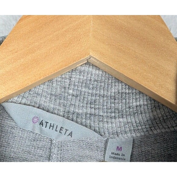 Athleta Cardigan Open Front Long Sleeve Gray Modal Sz M Athleisure Yoga Gym 152 - Picture 3 of 6